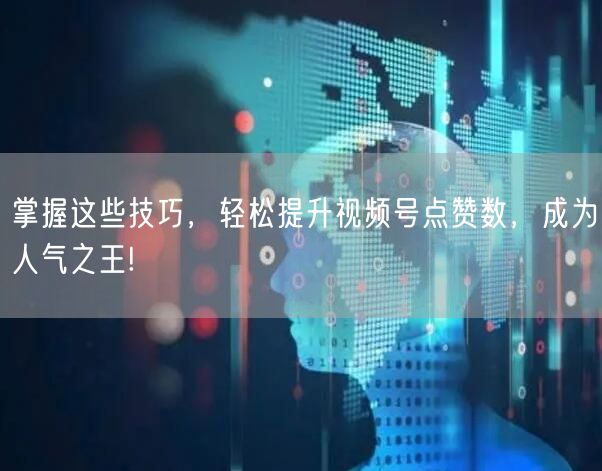 掌握这些技巧,轻松提升视频号点赞数,成为人气之王!