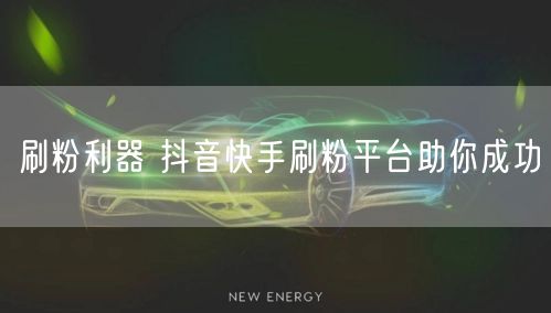 刷粉利器 抖音快手刷粉平台助你成功