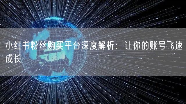 小红书粉丝购买平台深度解析：让你的账号飞速成长