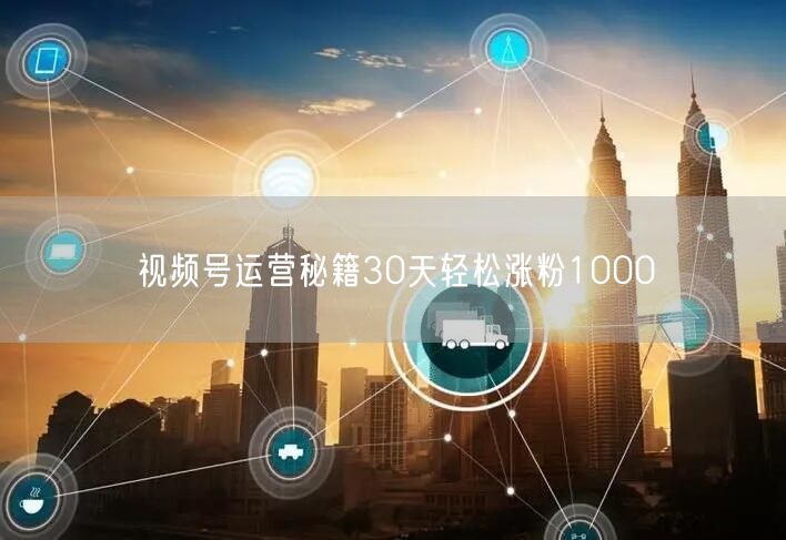 视频号运营秘籍30天轻松涨粉1000